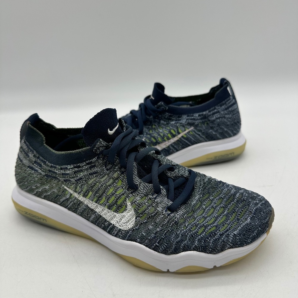 Nike 850426-402 Womens Size 5 Air Zoom Fearless Flyknit Blue Training Shoes